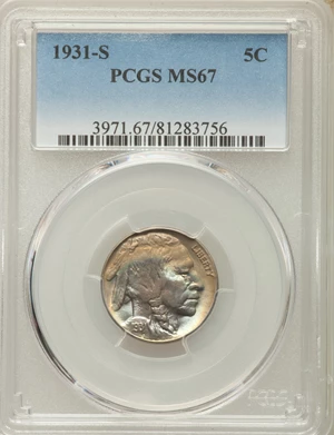 image for: 1931-S 5C MS67 PCGS....