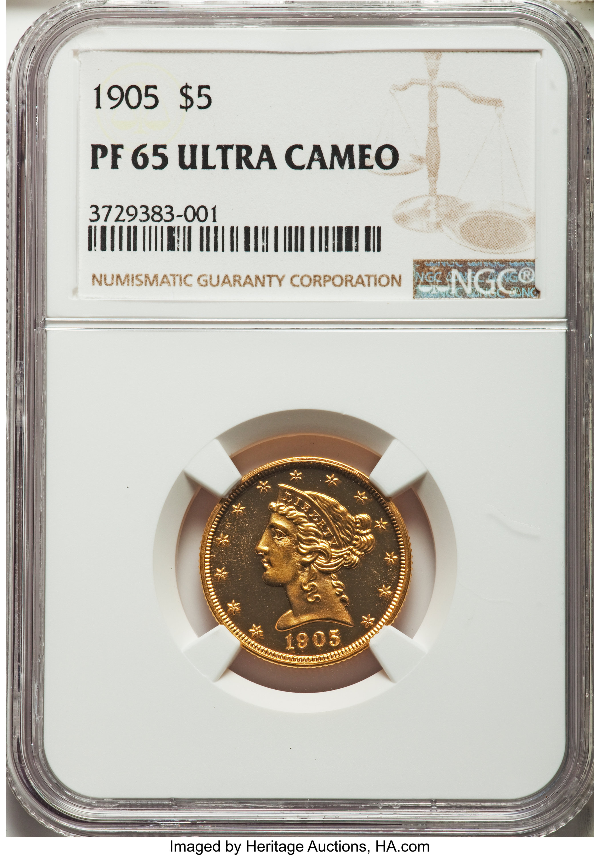 image for: 1905 $5 PR65 Ultra Cameo NGC....