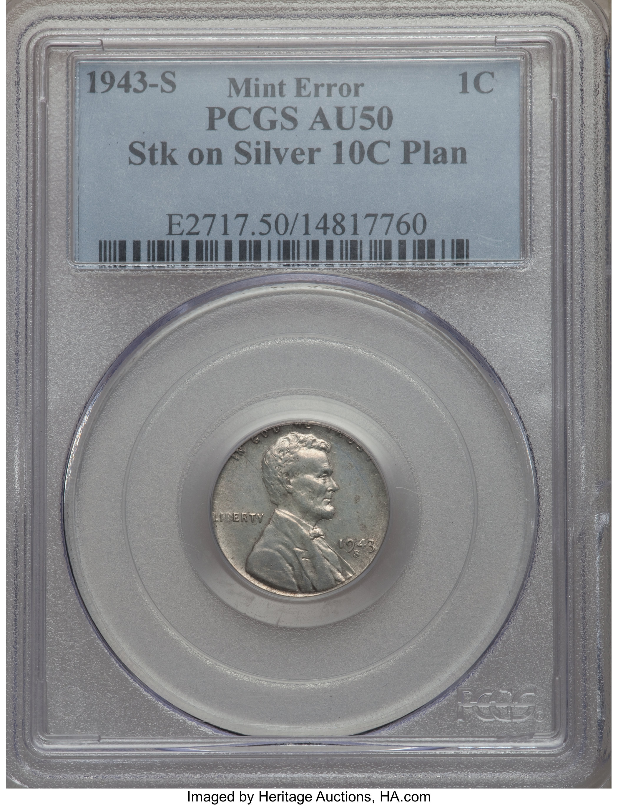 1943-S 1c Steel VF25 CAC thumbnail 18