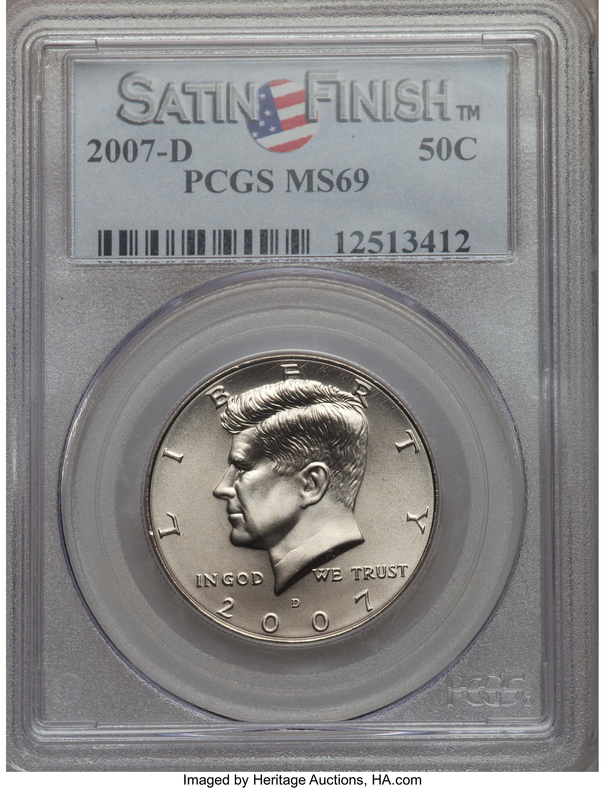 image for: 2007-D 50C Satin Finish MS69 PCGS. PCGS Population: (244/1). NGC Census: (0/0).  ...