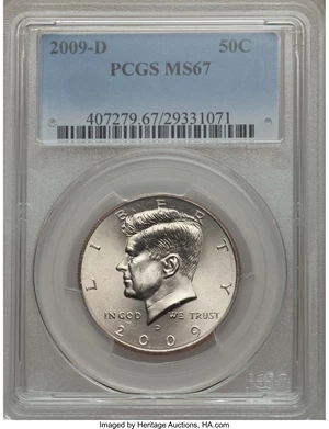 image for: 2009-D 50C MS67 PCGS. PCGS Population: (25/0). NGC Census: (0/0). ...