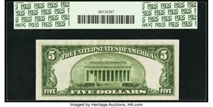 image for: Fr. 1956-G $5 1934 Federal Reserve Note. PCGS Choice About New 58....