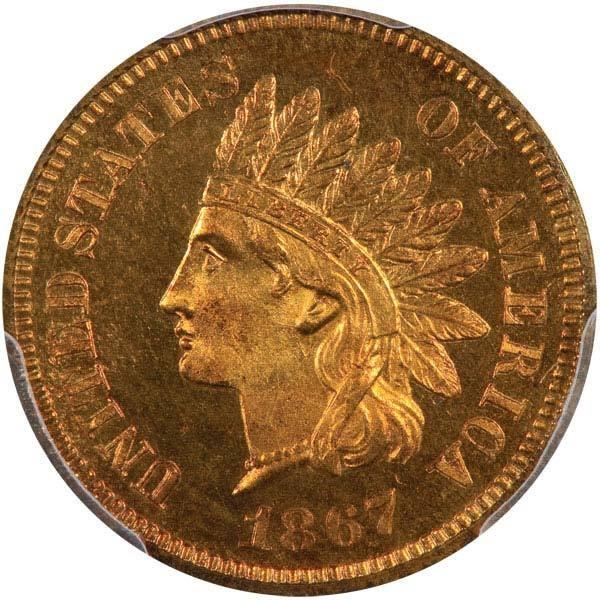image for: 1C 1867  PCGS PR65RD CAM