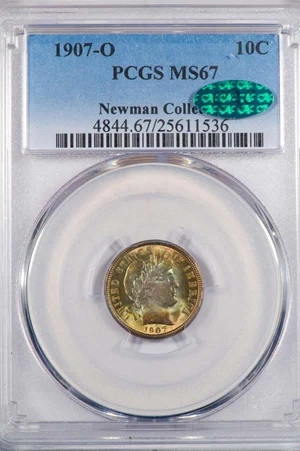 image for: 10C 1907-O PCGS MS67 CAC EX NEWMAN