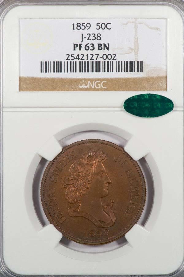 image for: 50C 1859 J-238 NGC PR63BN CAC