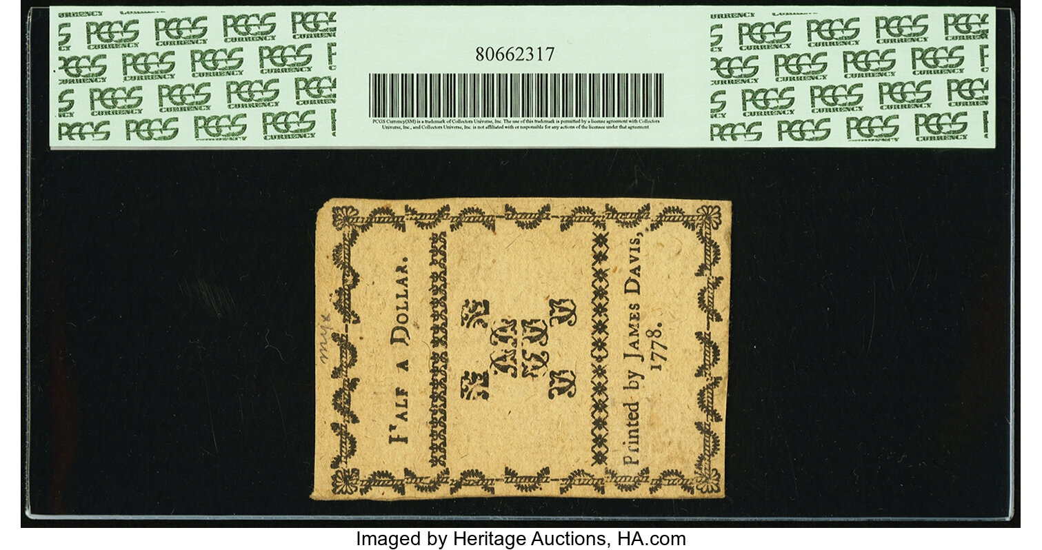 image for: North Carolina August 8, 1778 $1/2 Behold! A New World PCGS New 62....