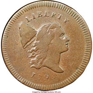 image for: 1795 1/2 C Plain Edge, No Pole, Thick Planchet, C-5b, B-5b, R.4, VF30 NGC....