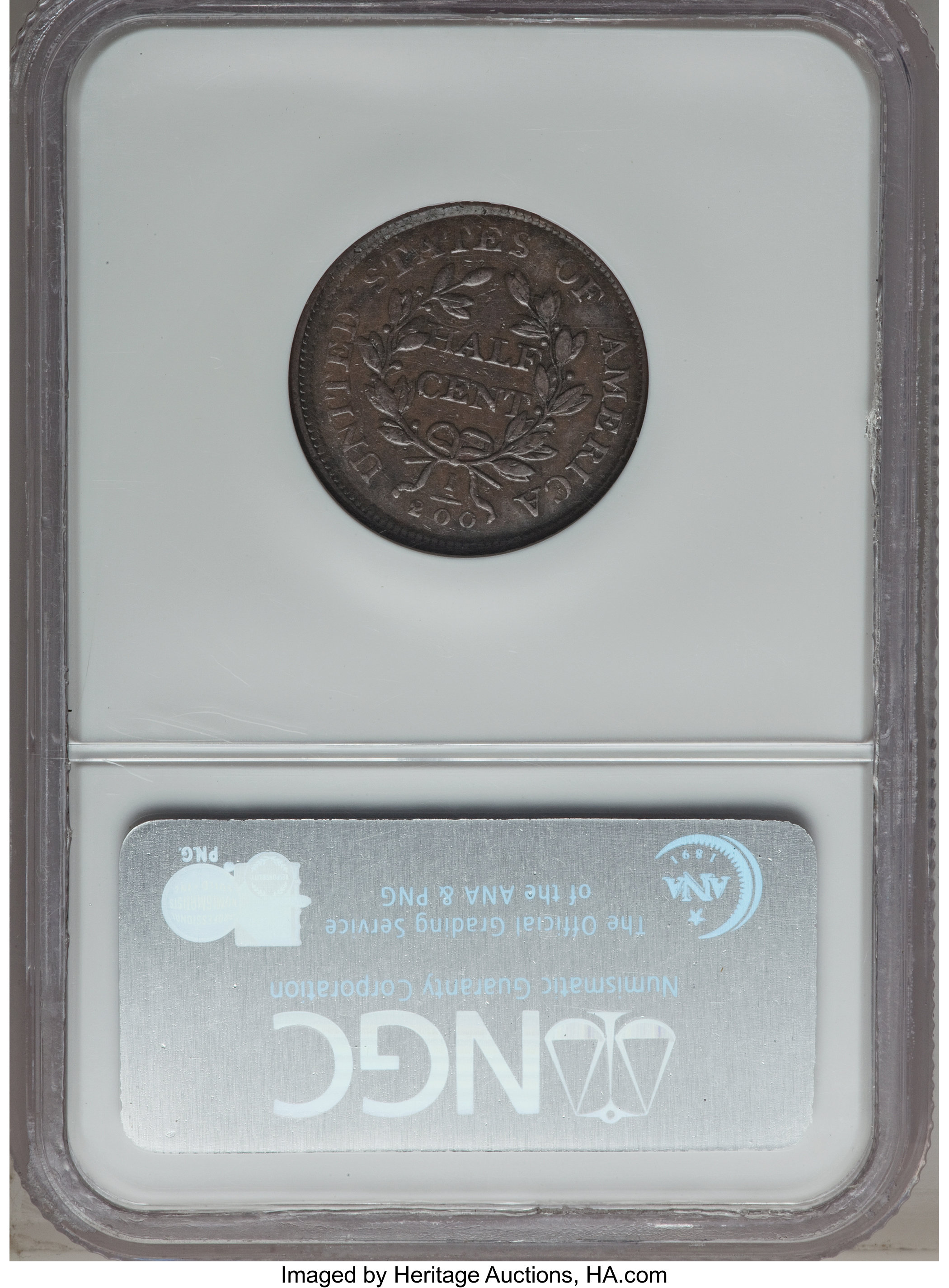 1806 1/2c Small 6, Stems, C-2 MS BN MS60 BN thumbnail 23