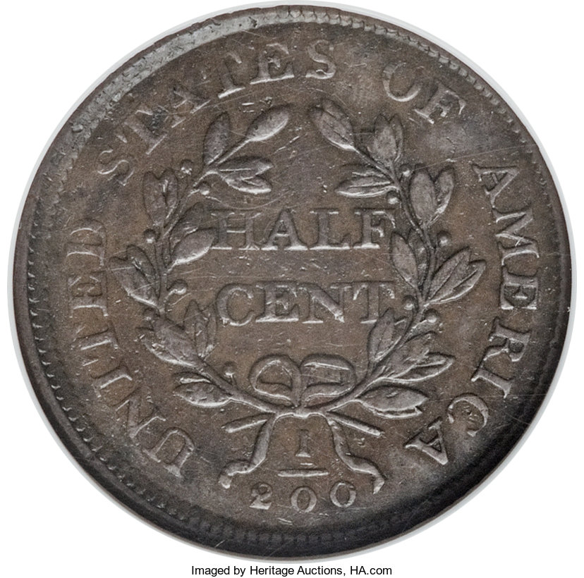 1806 1/2c Small 6, Stems, C-2 MS BN MS60 BN thumbnail 24