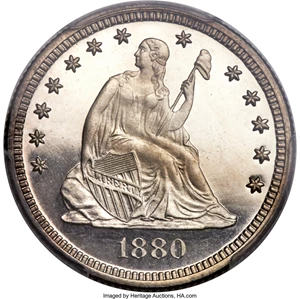 image for: 1880 25C PR65 Deep Cameo PCGS. Briggs 1-B....