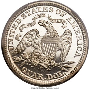 image for: 1880 25C PR65 Deep Cameo PCGS. Briggs 1-B....
