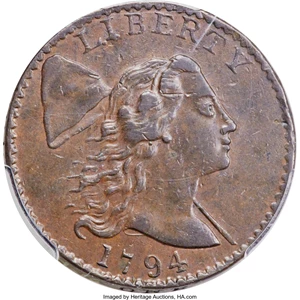 1794 1C Head of 1794, BN (Regular Strike) Flowing Hair Large Cent