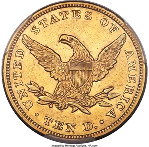 image for: 1863 $10 XF45 PCGS....