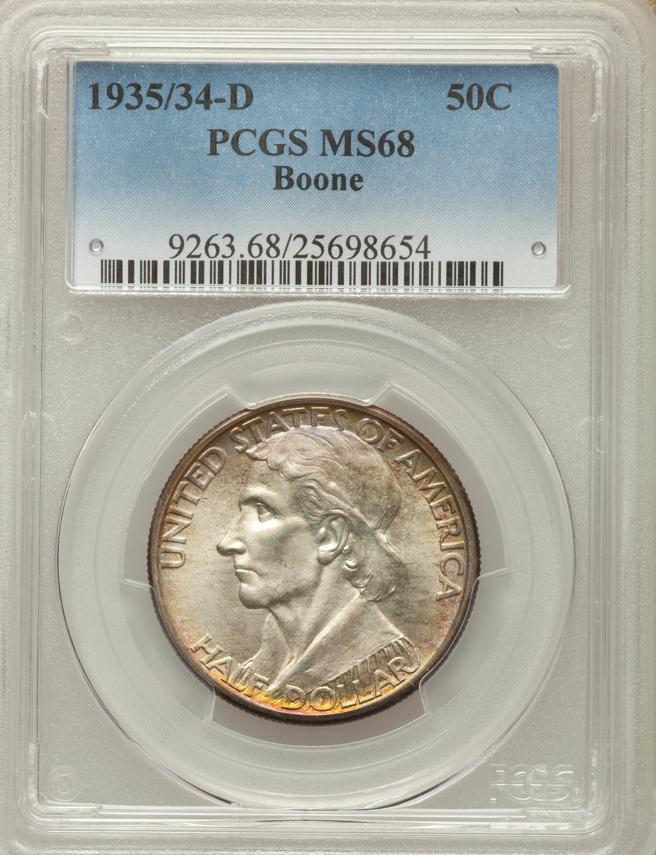 1935/34-D 50c Boone MS68 CAC thumbnail 8