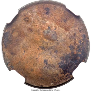 image for: 1850 $5 Mormon Five Dollar, Uniface Copper Restrike, Plain Edge, K-7a, High R.7, MS63 Brown NGC....