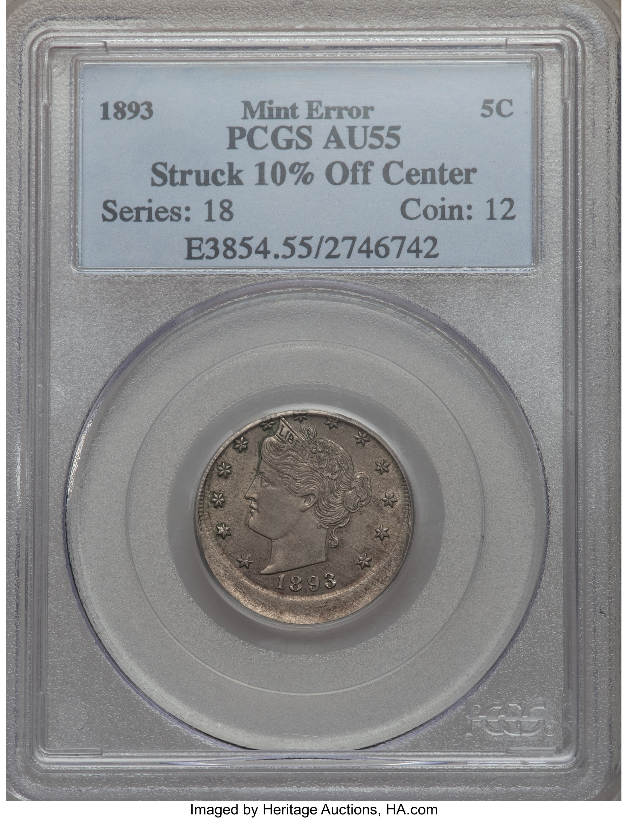 1893 5c AU50 thumbnail 8