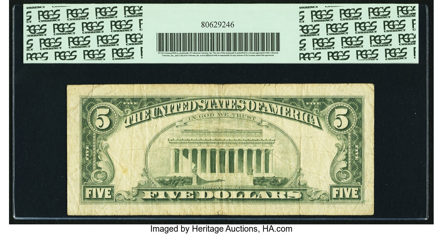 image for: Fr. 1971-L* $5 1969B Federal Reserve Star Note. PCGS Fine 15....