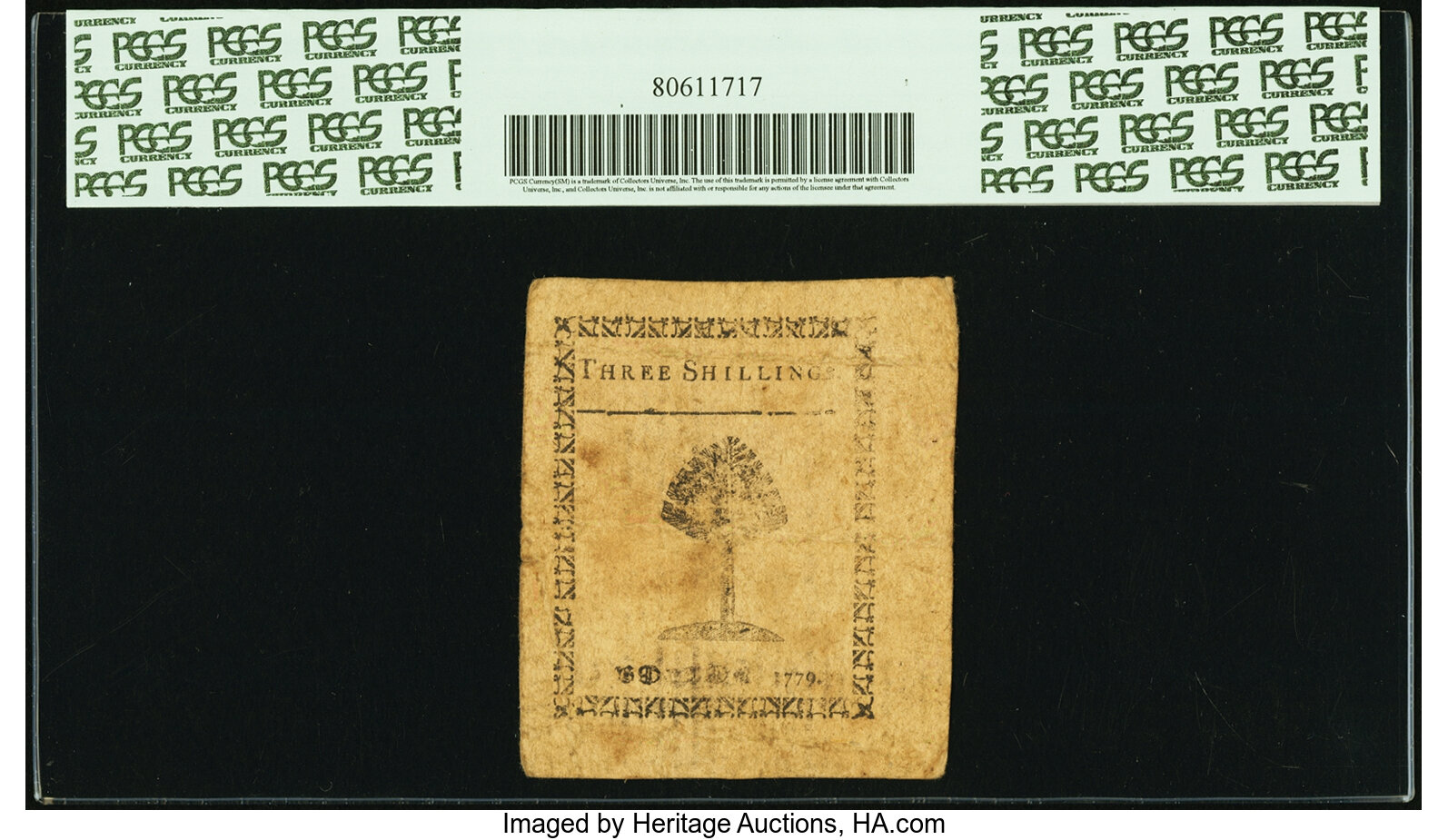 image for: Massachusetts 1779 3s PCGS Very Fine 25....