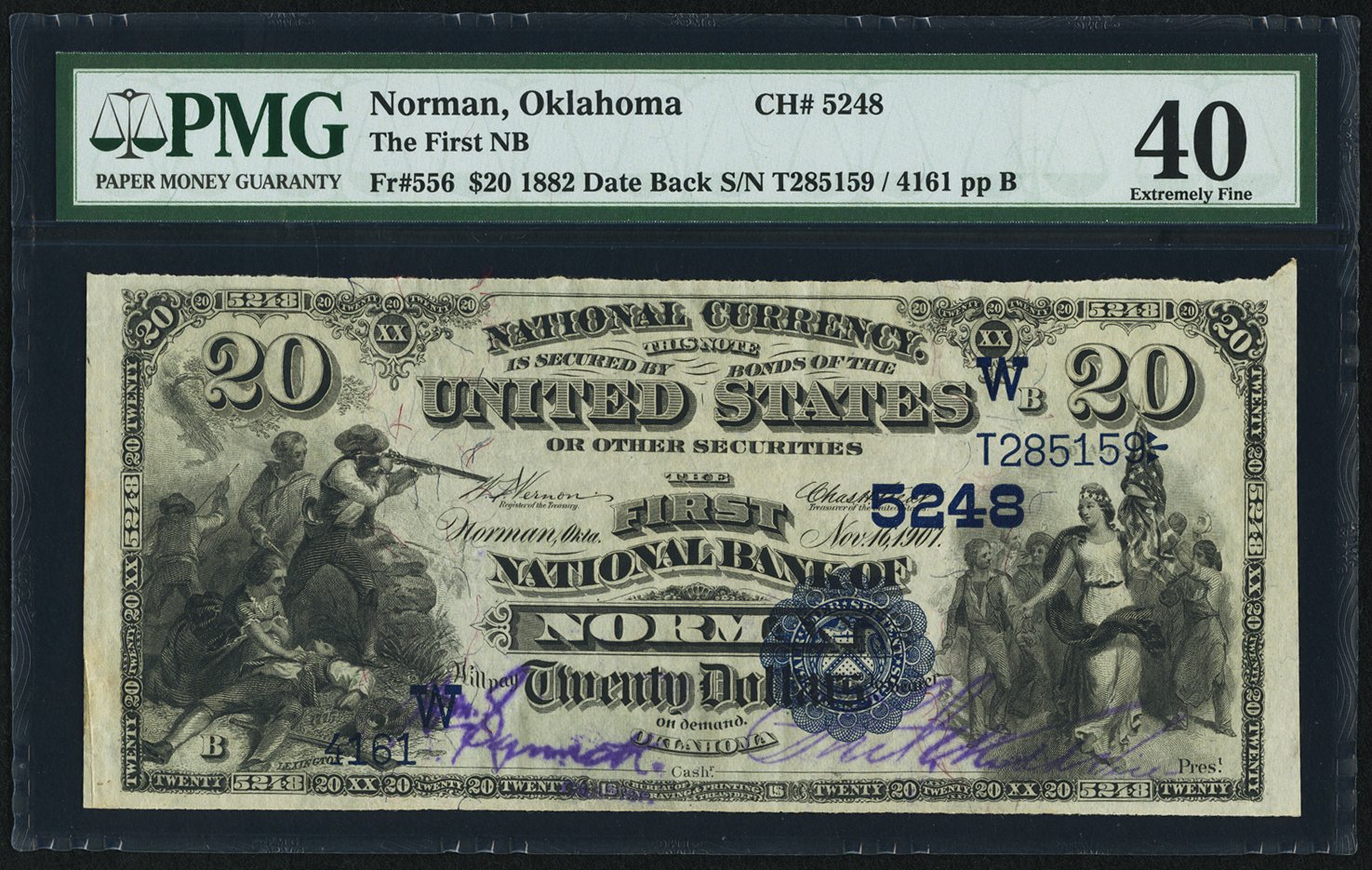 image for: Norman, OK - $20 1882 Date Back Fr. 556 The First NB Ch. # (W)5248...
