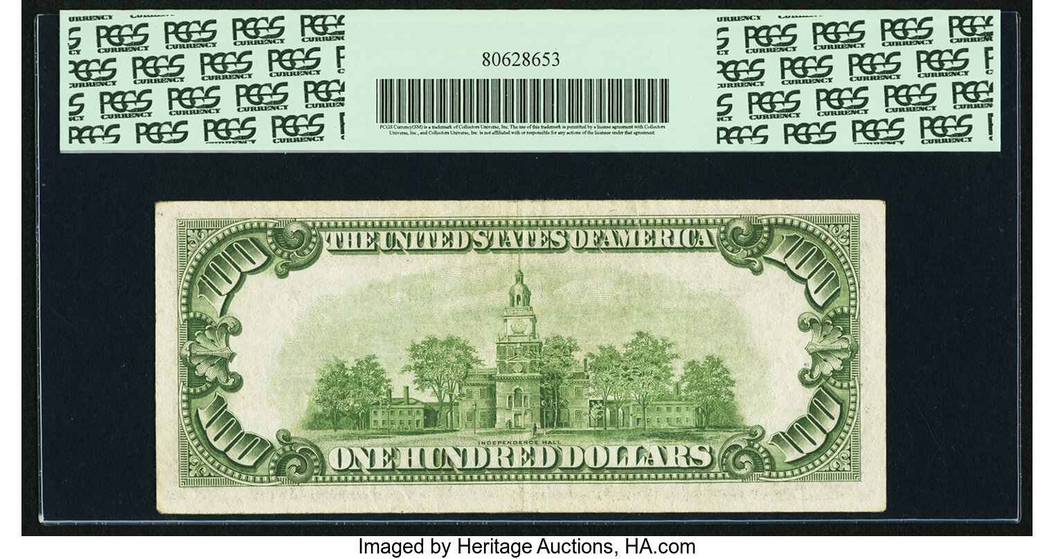 image for: Fr. 2156-C* $100 1934D Mule Federal Reserve Note. PCGS Very Fine 30....