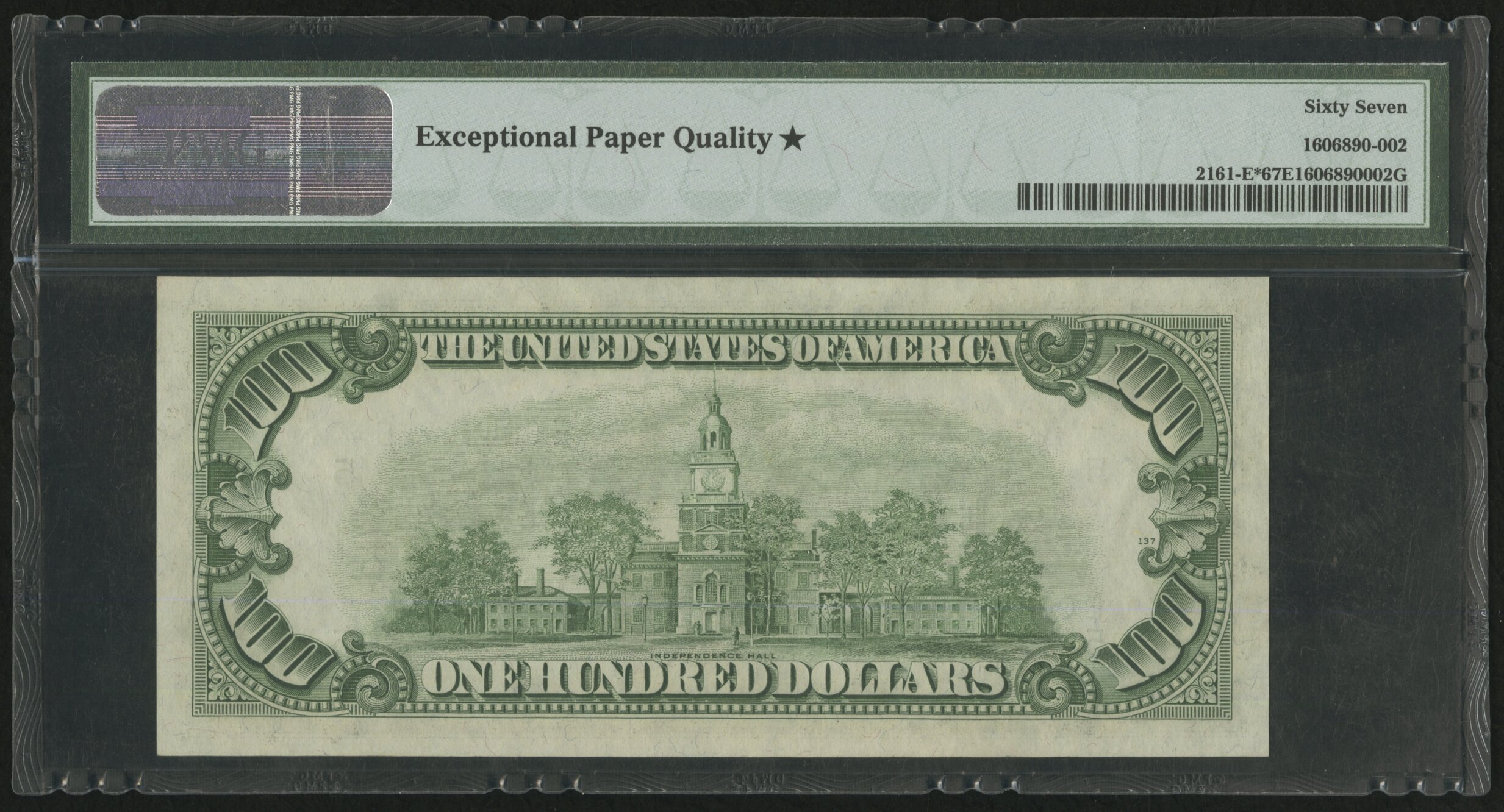 image for: Fr. 2161-E* $100 1950D Federal Reserve Note. PMG Superb Gem Unc 67 EPQ ★ ....