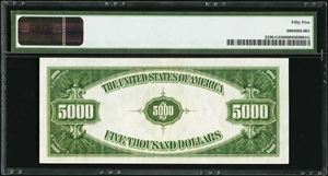 image for: Fr. 2220-G $5,000 1928 Federal Reserve Note. PMG About Uncirculated 55....