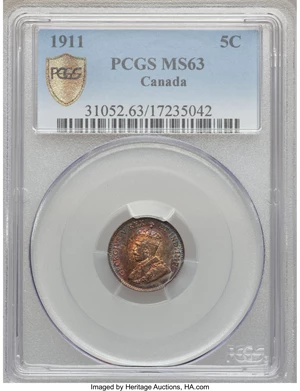 image for: George V 5 Cents 1911