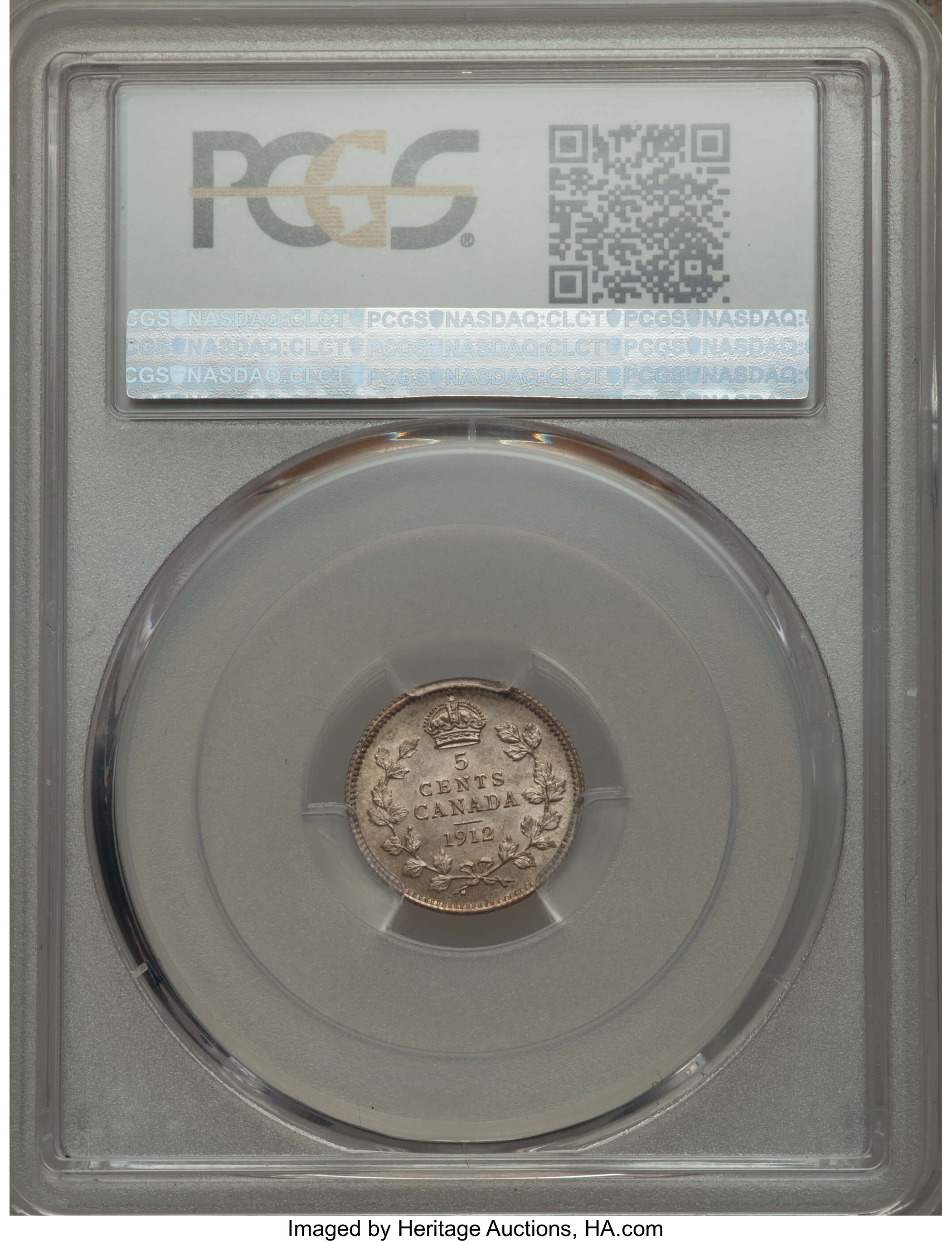 image for: George V 5 Cents 1912 MS64 PCGS