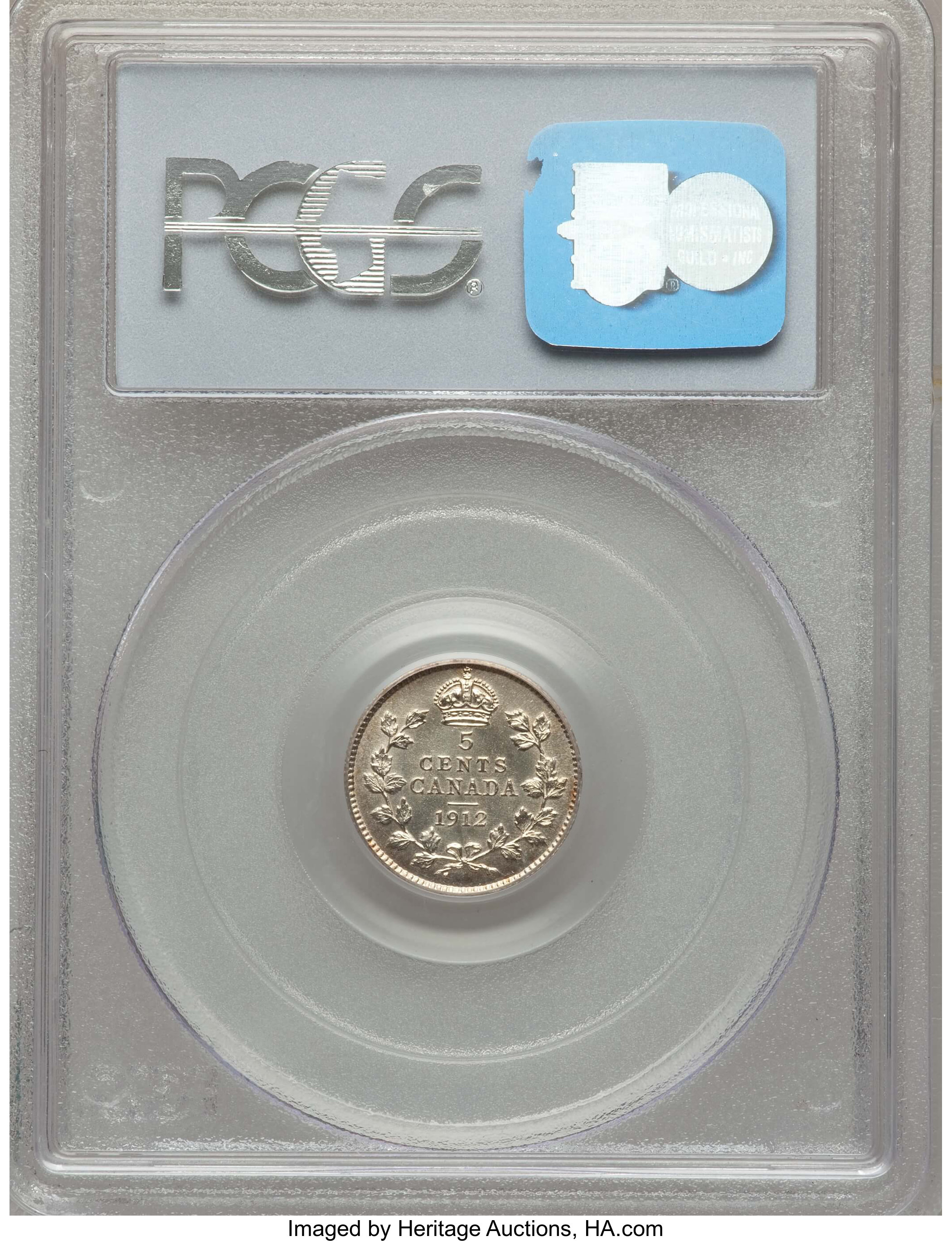 image for: George V 5 Cents 1912 MS62 PCGS