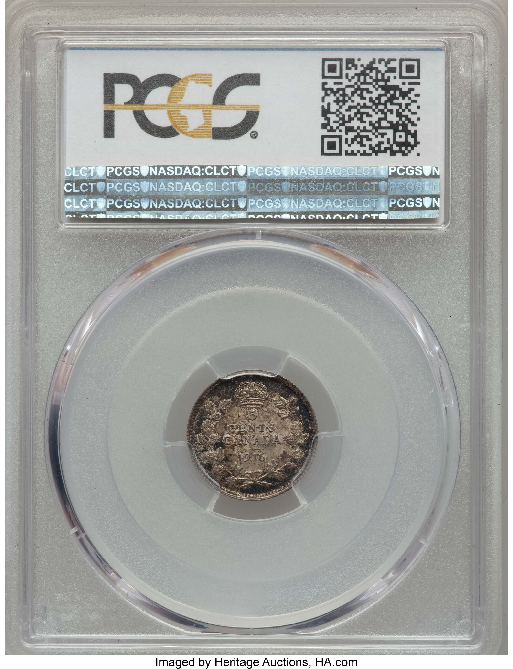 image for: George V 5 Cents 1916 MS63 PCGS