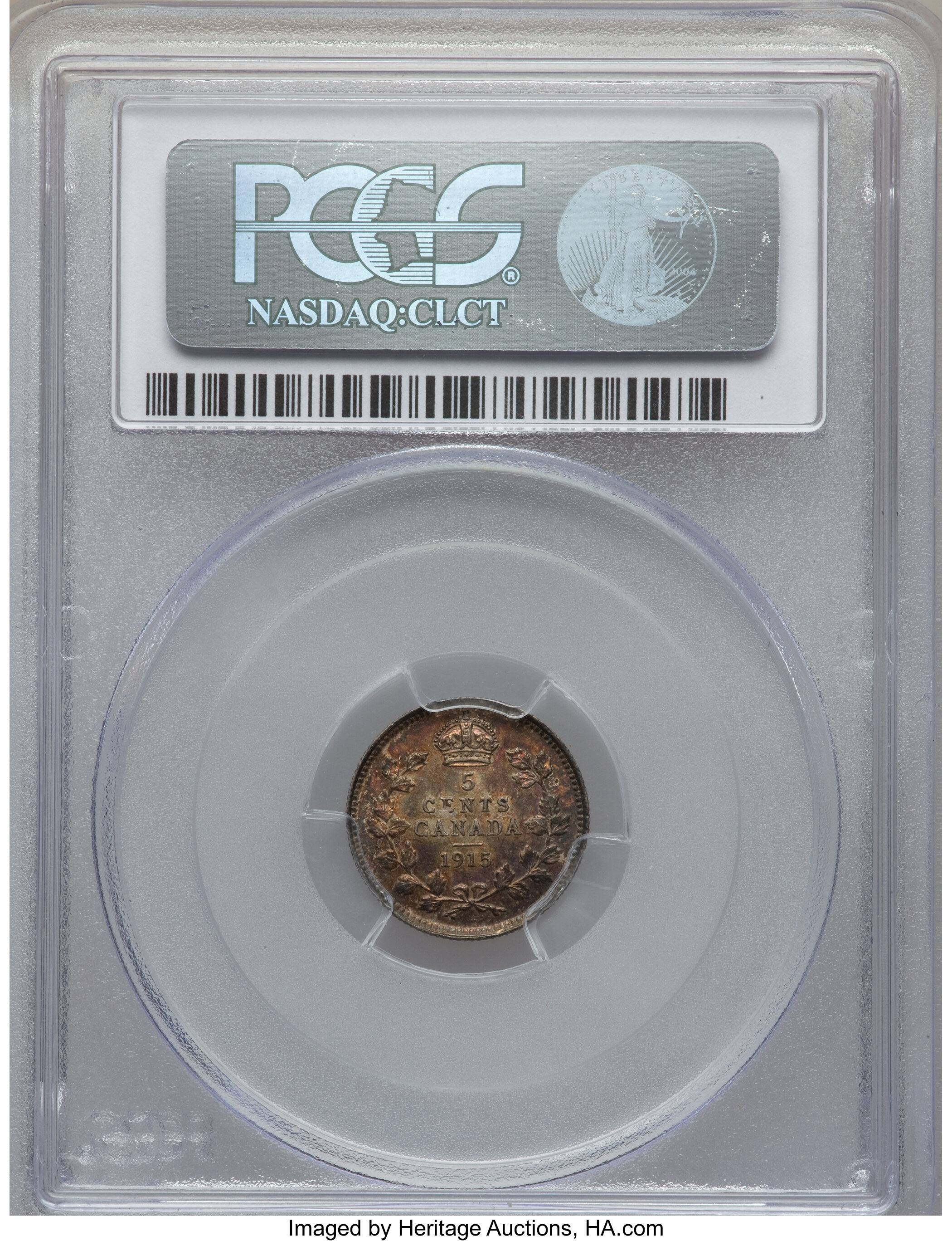 image for: George V 5 Cents 1915 MS63 PCGS
