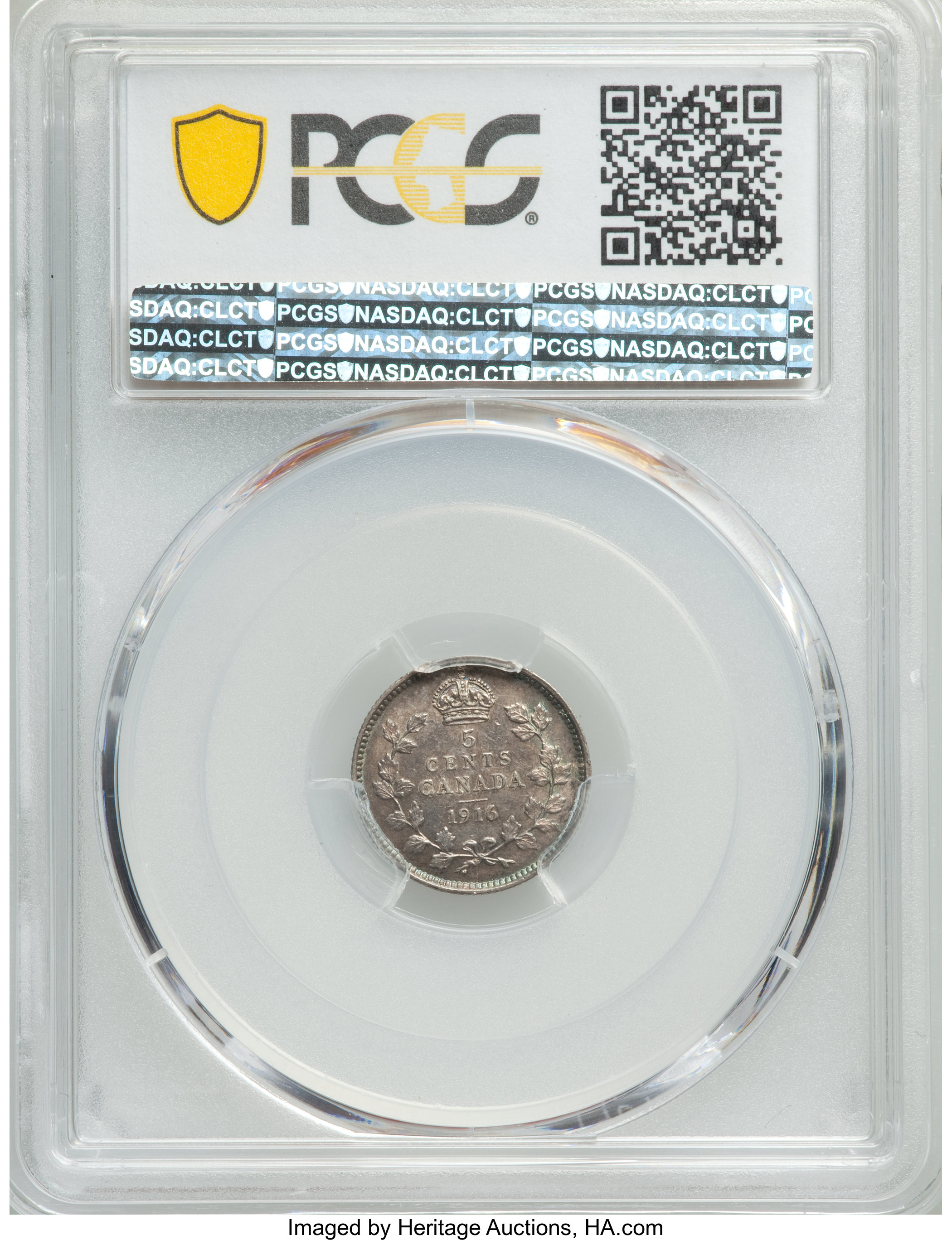 image for: George V 5 Cents 1916 MS62 PCGS