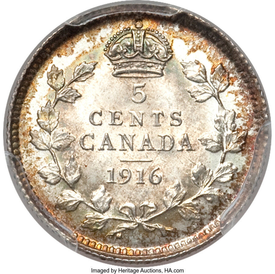 image for: George V 5 Cents 1916