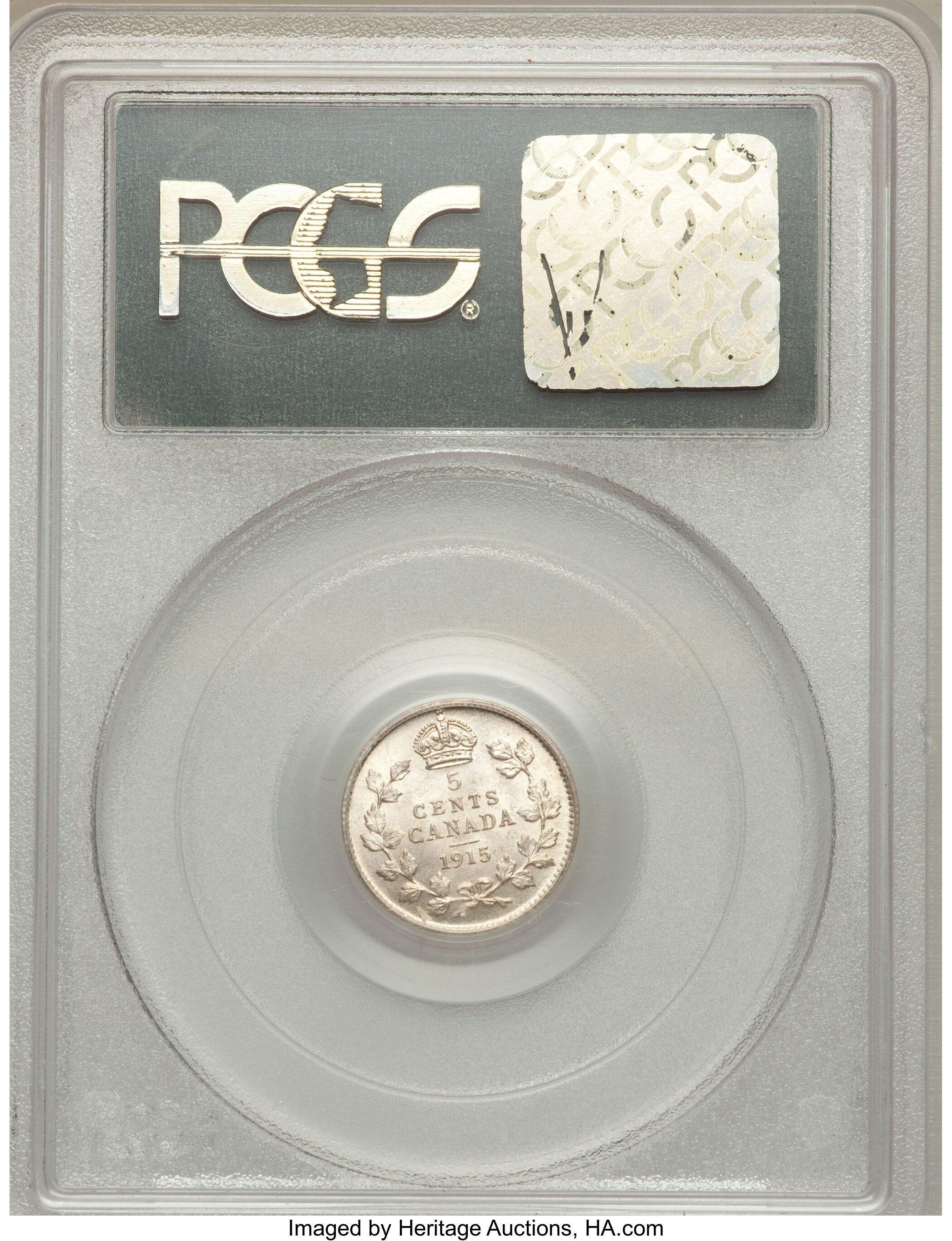 image for: George V 5 Cents 1915 MS64 PCGS