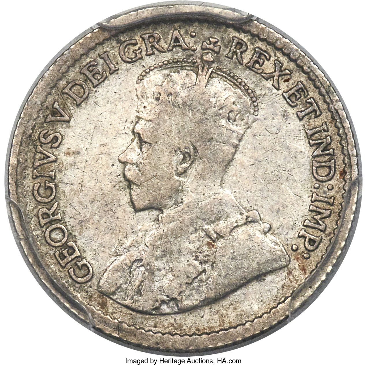 image for: George V 5 Cents 1921 F15 PCGS