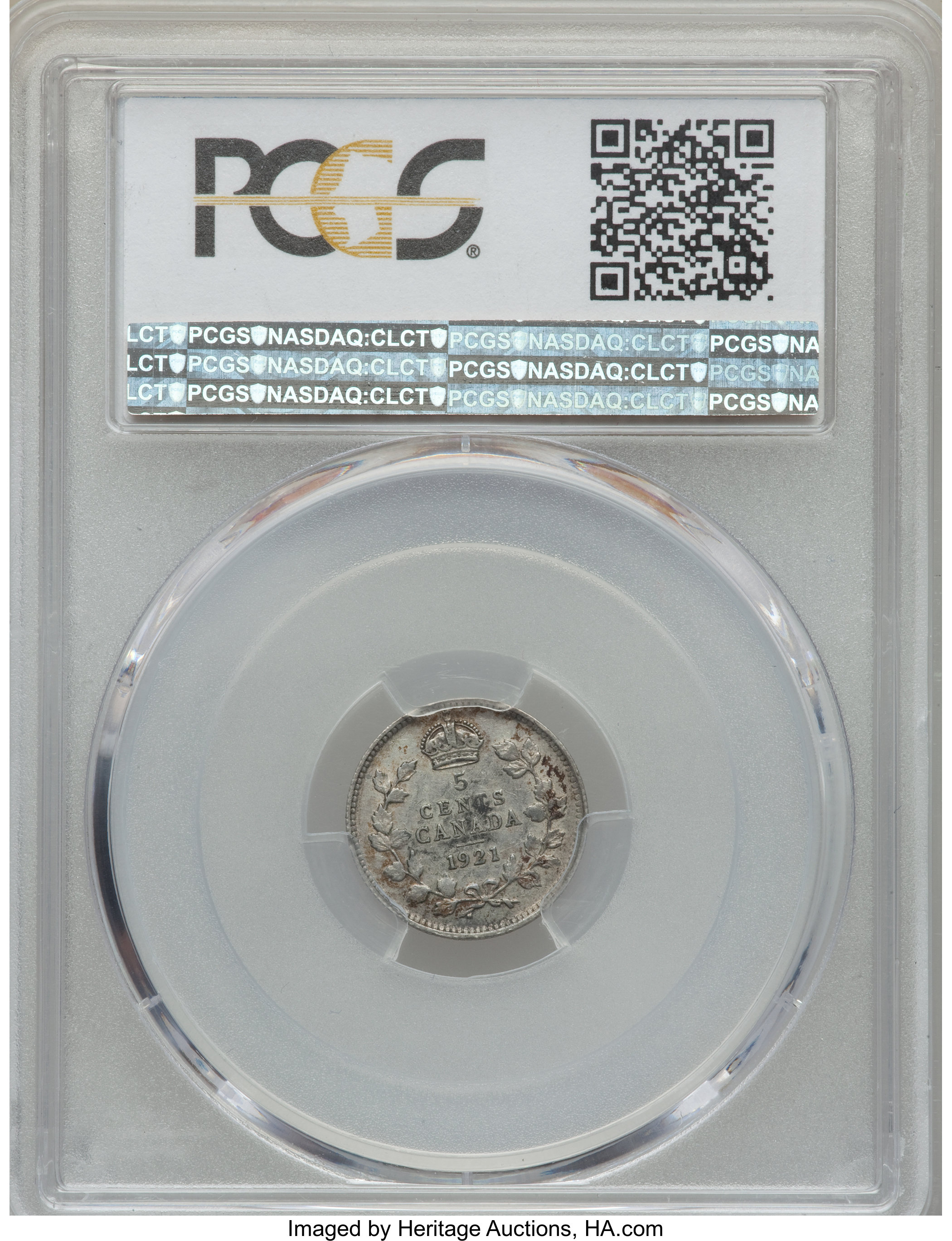 image for: George V 5 Cents 1921 F15 PCGS