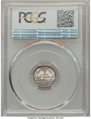 image for: George V 5 Cents 1911 MS65+ PCGS