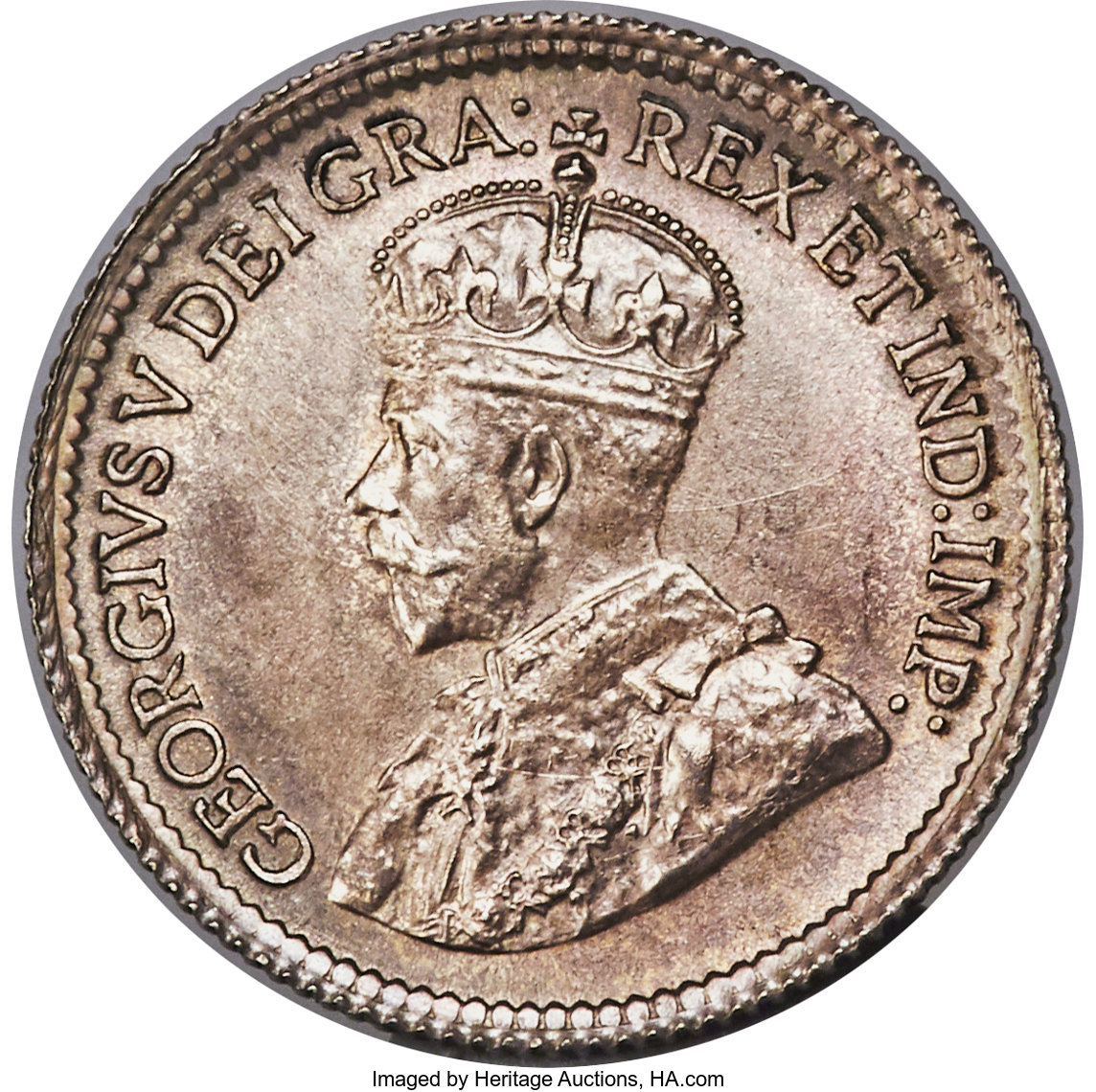image for: George V 5 Cents 1921 MS65 PCGS