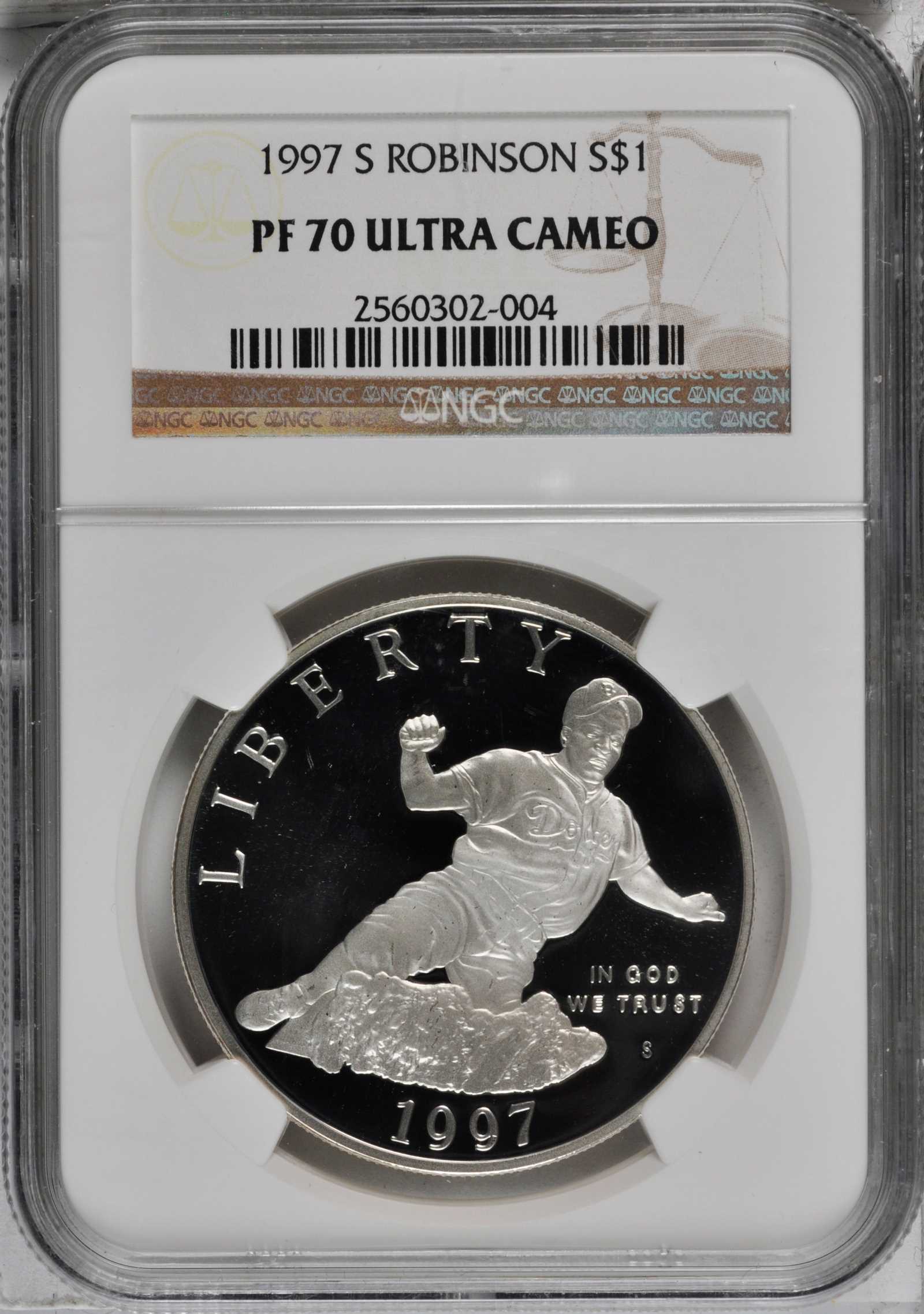 1997-S S$1 Jackie Robinson PR DCAM PR70 DCAM thumbnail 15