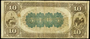 image for: San Francisco, California. $10 Brown Back 1882. Fr. 489. The Nevada NB. Charter #5105. Fine.