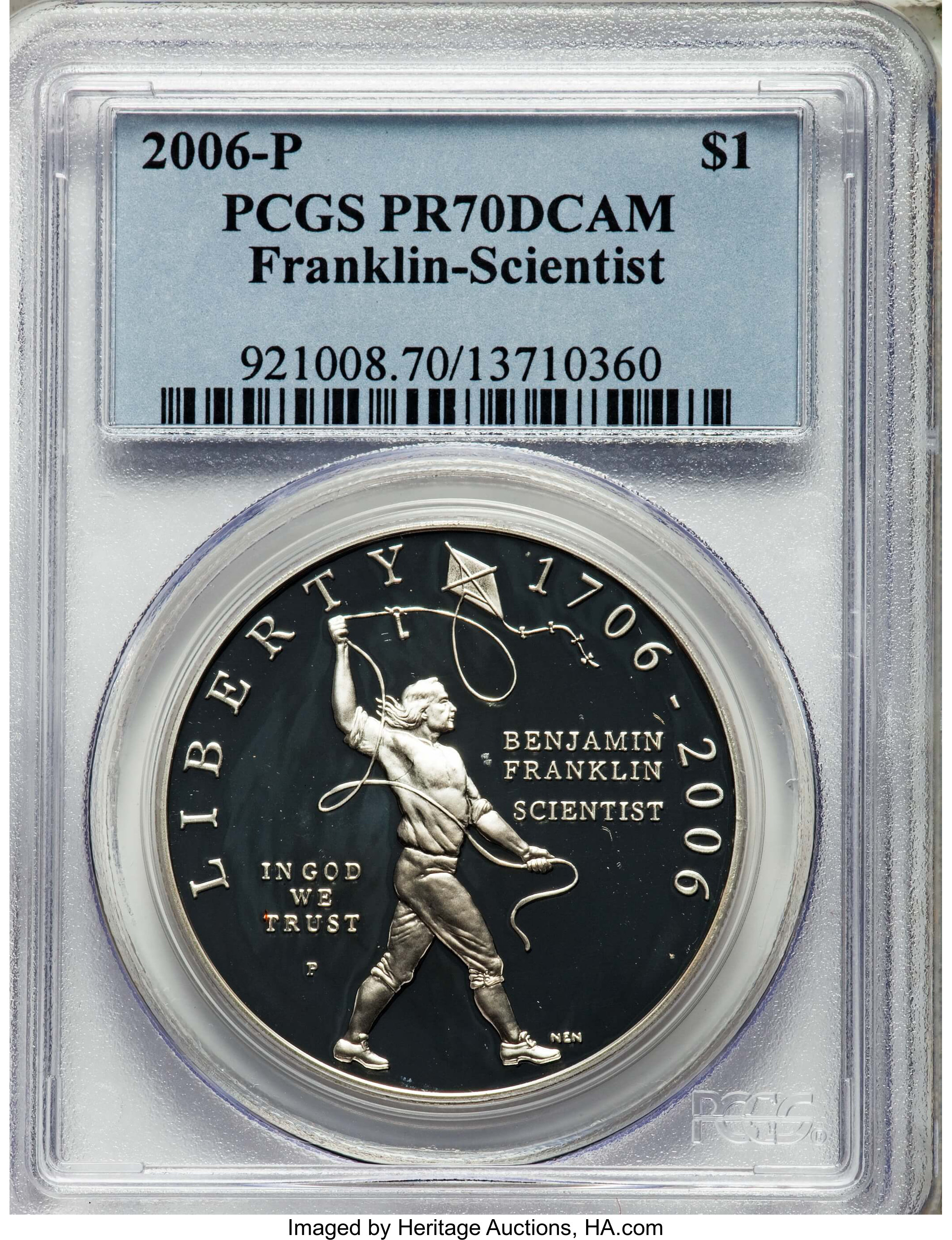 2006-P $1 Franklin-Scientist PR70 Deep Cameo PCGS. PCGS Population (395). NGC Census: (4076). ...
