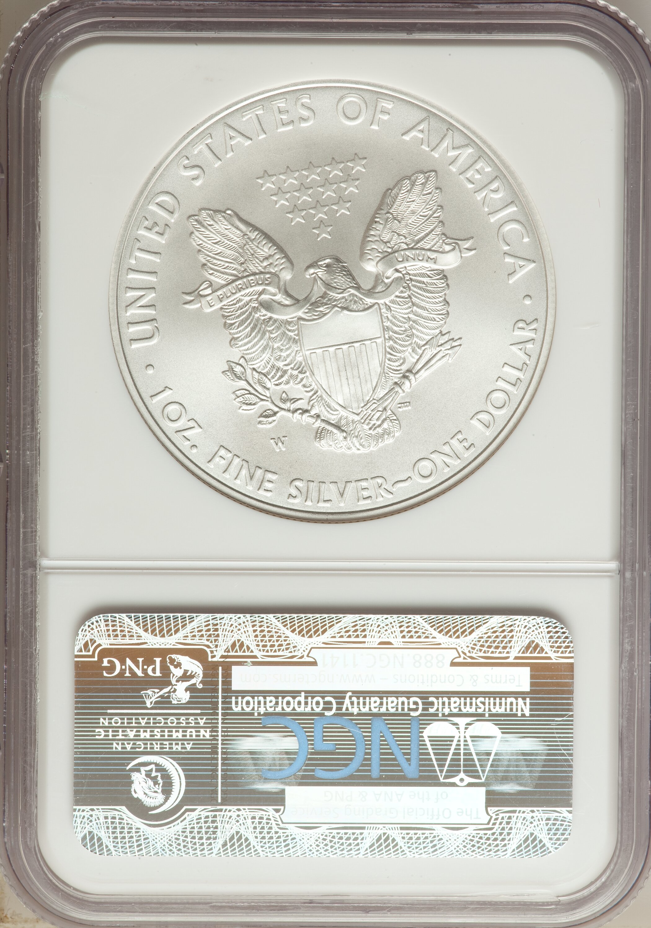 2008-W $1  Silver Eagle, Burnished MS68 thumbnail 17