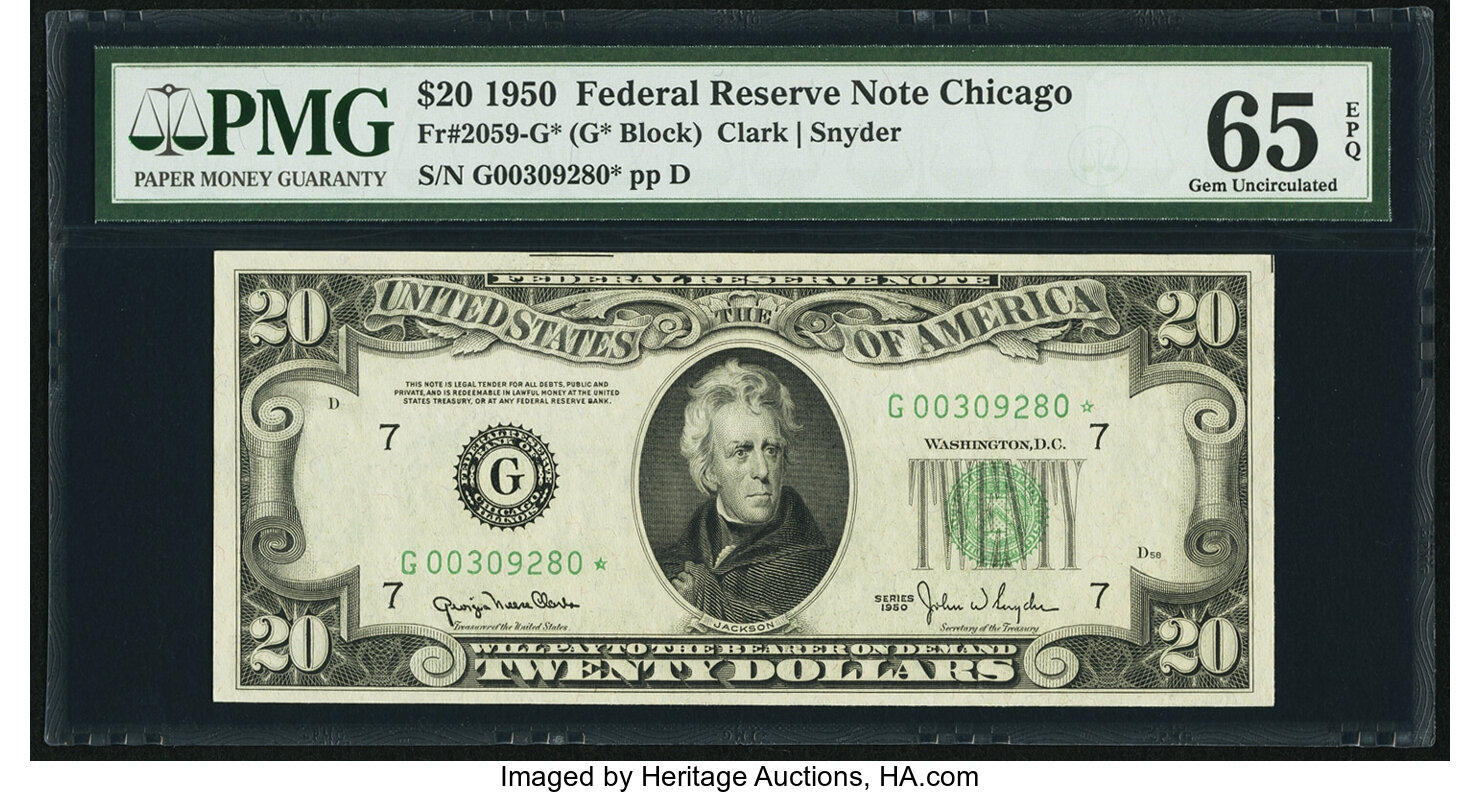 1950 $20 Chicago, Star Replacement (Fr. 2059G*)