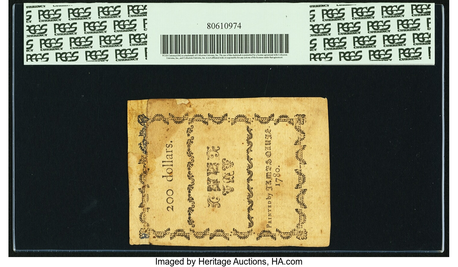 image for: North Carolina May 10, 1780 $200 Ut Quocunque Paratus PCGS Apparent Extremely Fine 45....