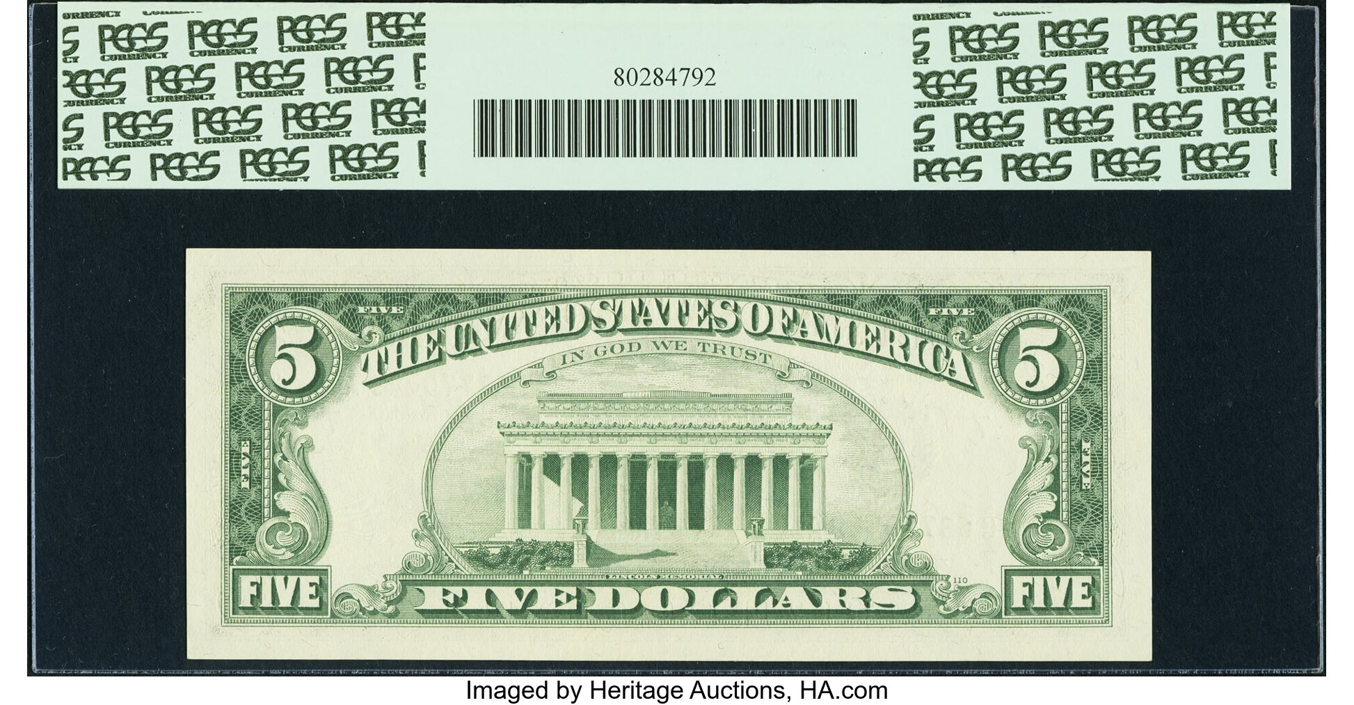 image for: Fr. 1969-G $5 1969 Federal Reserve Note. PCGS Gem New 65PPQ....