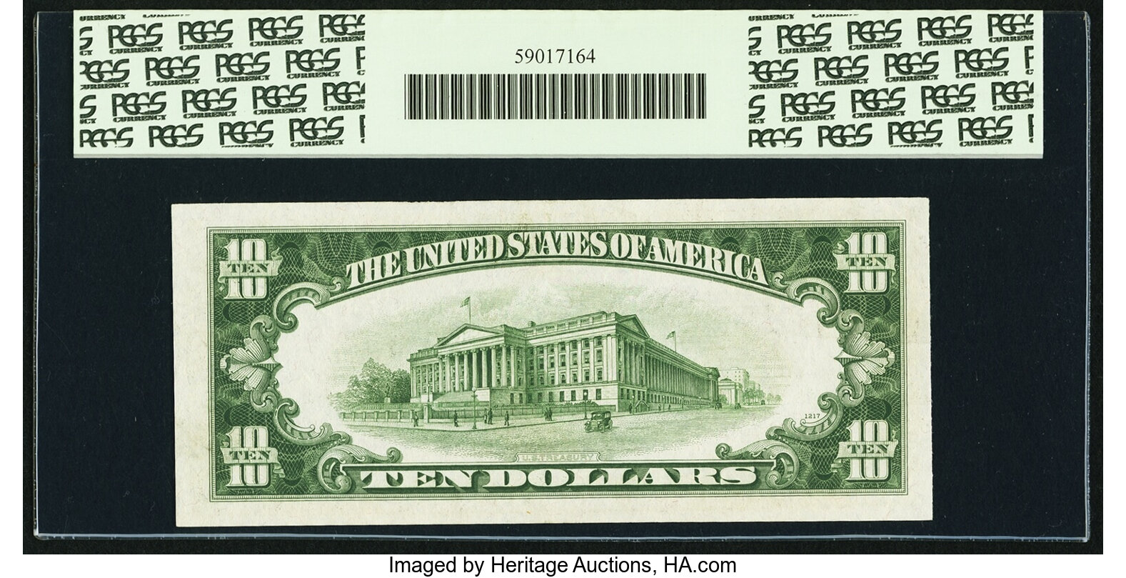 image for: Fr. 2008-G* $10 1934C Wide Federal Reserve Star Note. PCGS Choice About New 55....