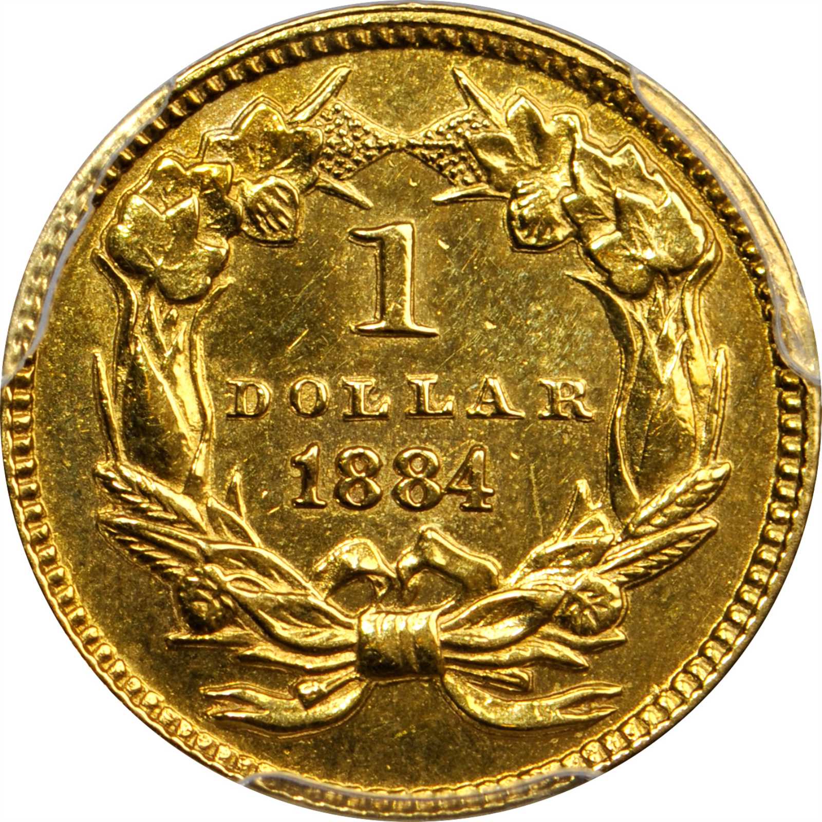 image for: 1884 Gold Dollar. Proof. Unc Details--Polished (PCGS).