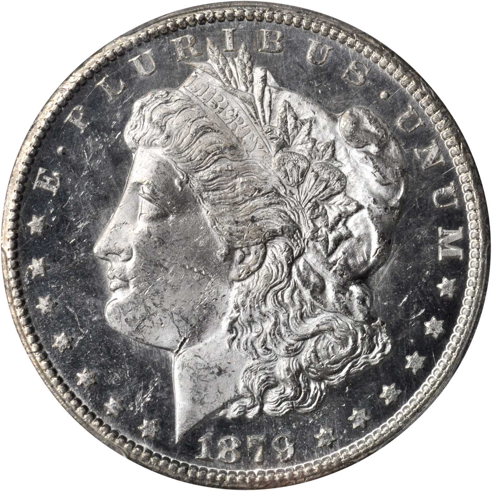 image for: 1879-CC Morgan Silver Dollar. VAM-3. Top 100 Variety. Capped Die. MS-62 PL (PCGS). CAC.