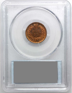 image for: 1864 Indian Cent. Bronze. L on Ribbon. Snow-PR1. Rarity-7. Proof-65 RB (PCGS). Eagle Eye Photo Seal.