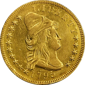 image for: 1795 Capped Bust Right Eagle. BD-3, Taraszka-3. Rarity-6. 9 Leaves. EF Details--Repaired (PCGS). Secure Holder.